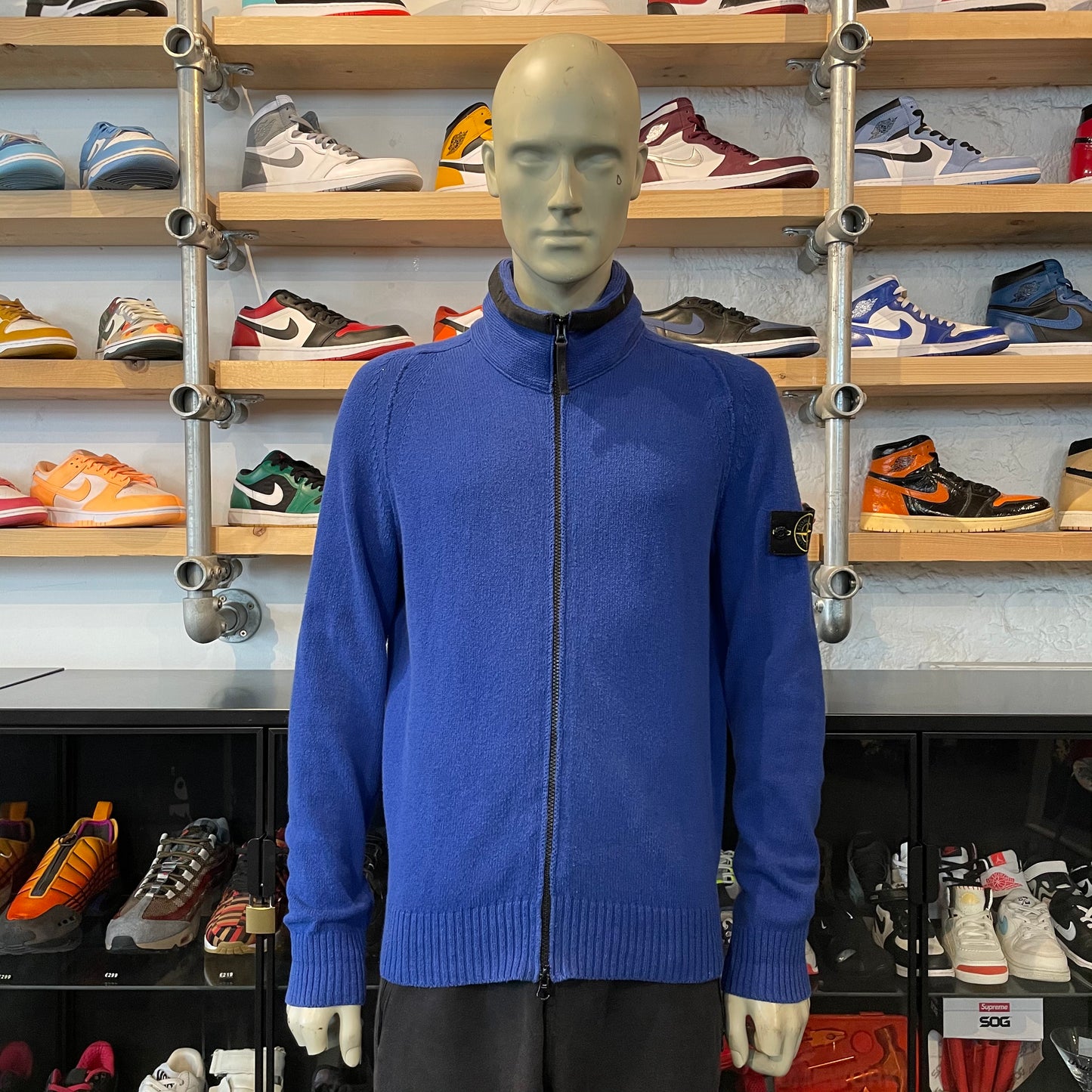 Stone Island Blue Knit Zip Up