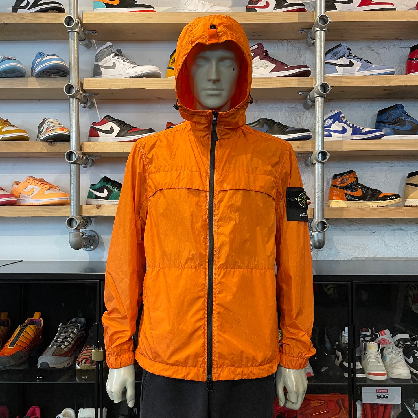 Stone Island Garment Dyed Crinkle Reps Jacket Orange