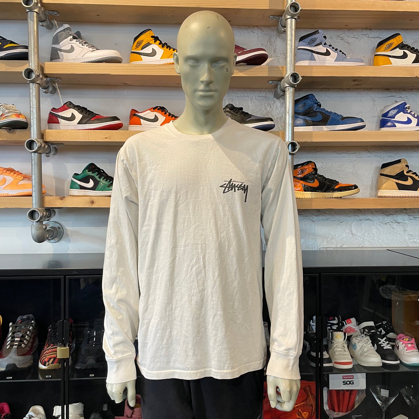 Stussy 'Dog' Longsleeve Tee White