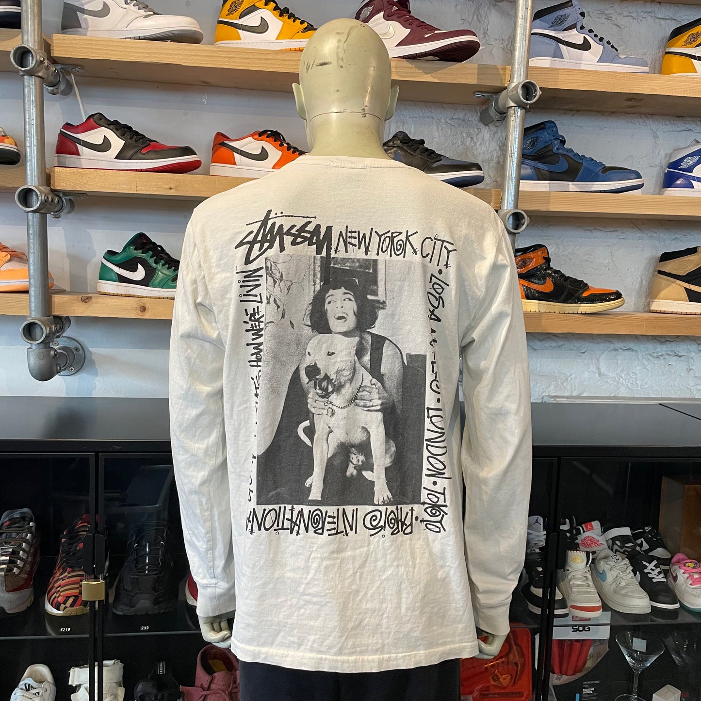 Stussy 'Dog' Longsleeve Tee White