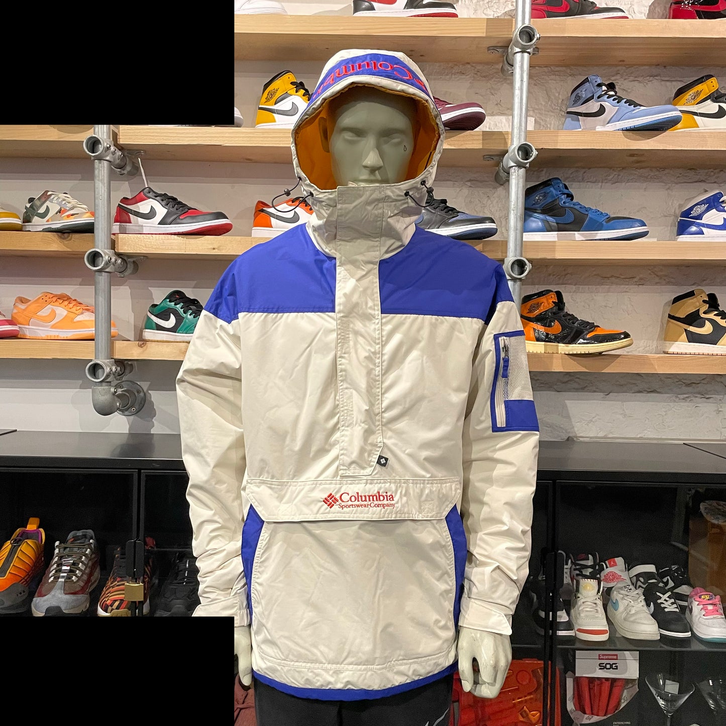 Columbia Pullover Jacket White/Blue