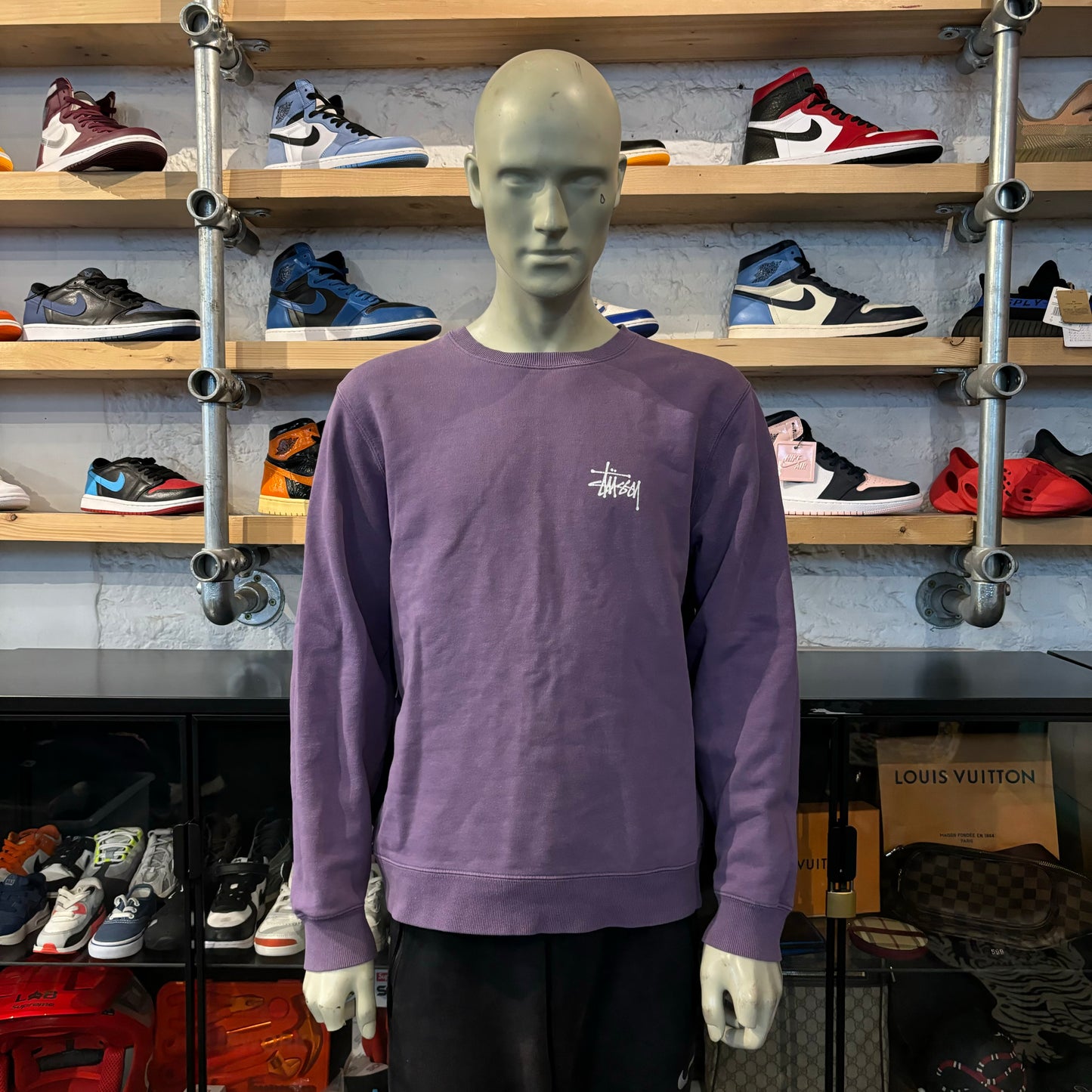 Stussy Logo Crewneck Purple