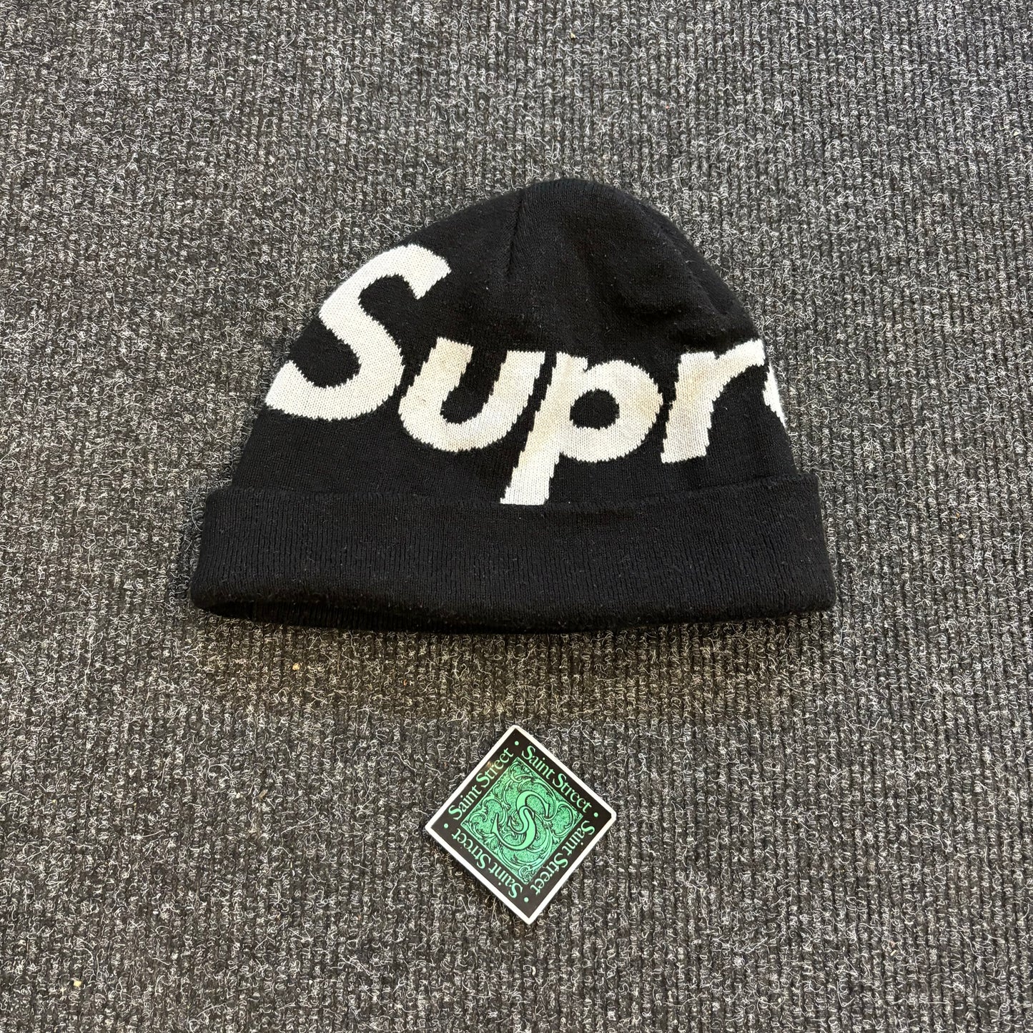 Supreme Big Logo Beanie Black