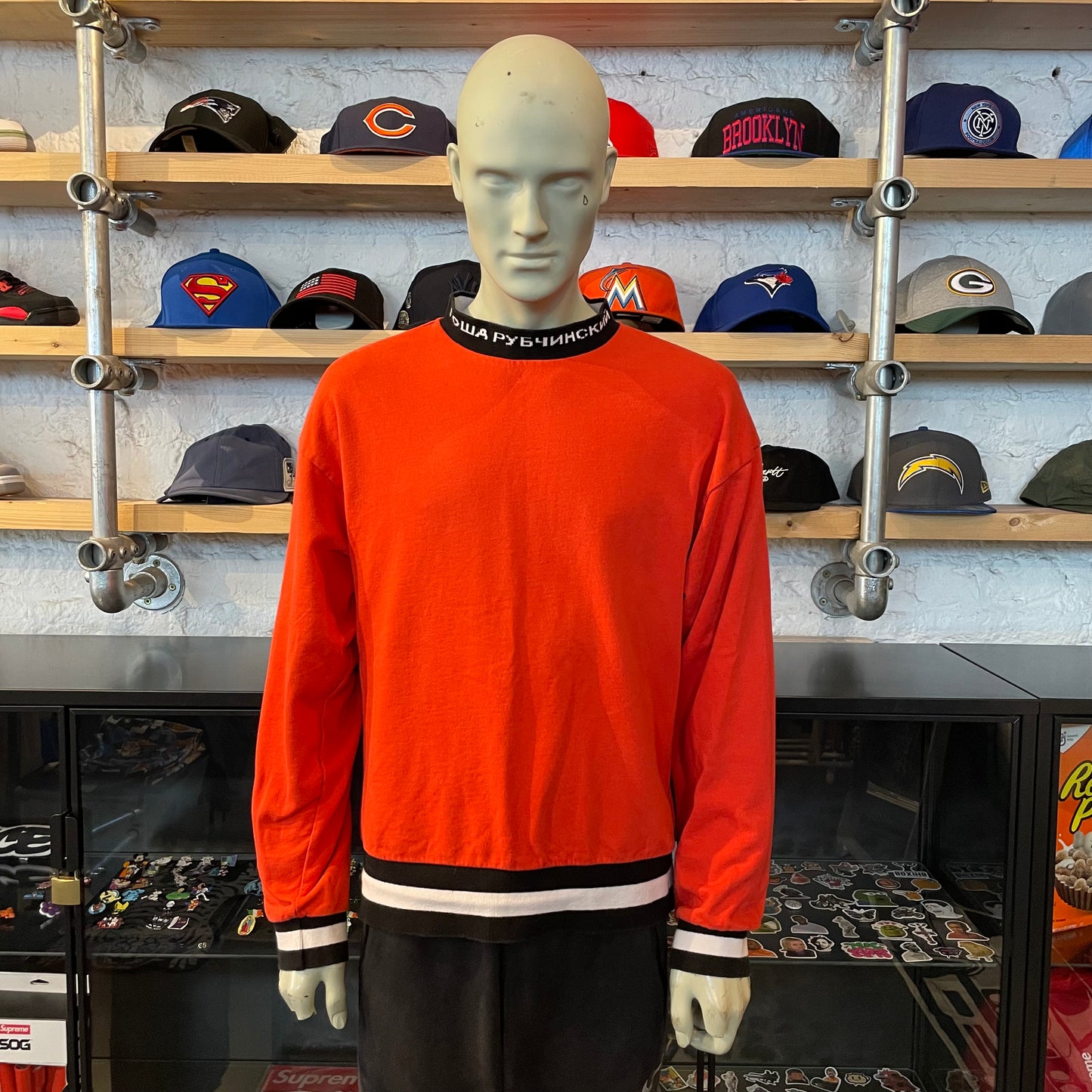 Gosha LS Neck Logo Tee Red , L
