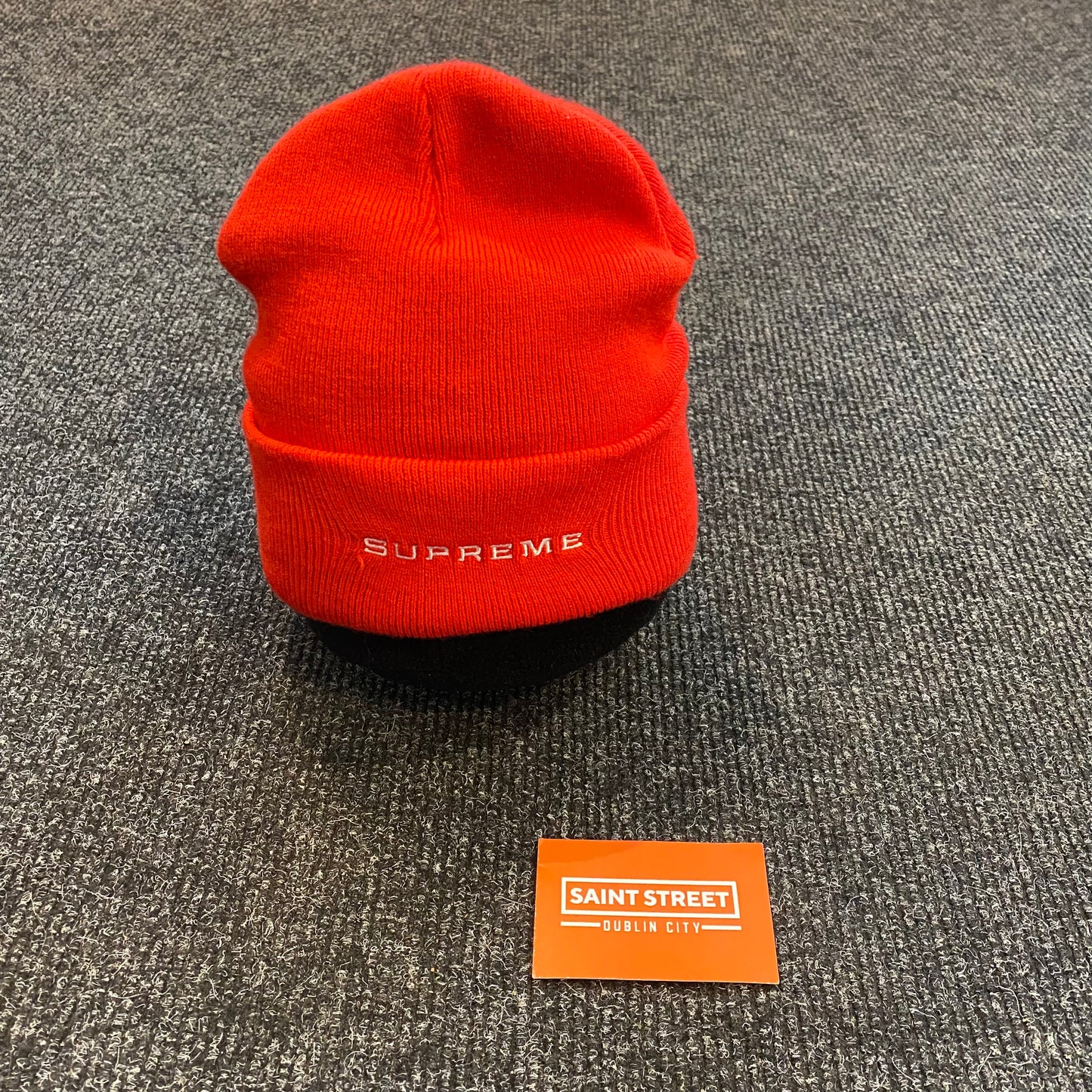 Supreme X Nike Snakeskin Beanie Red