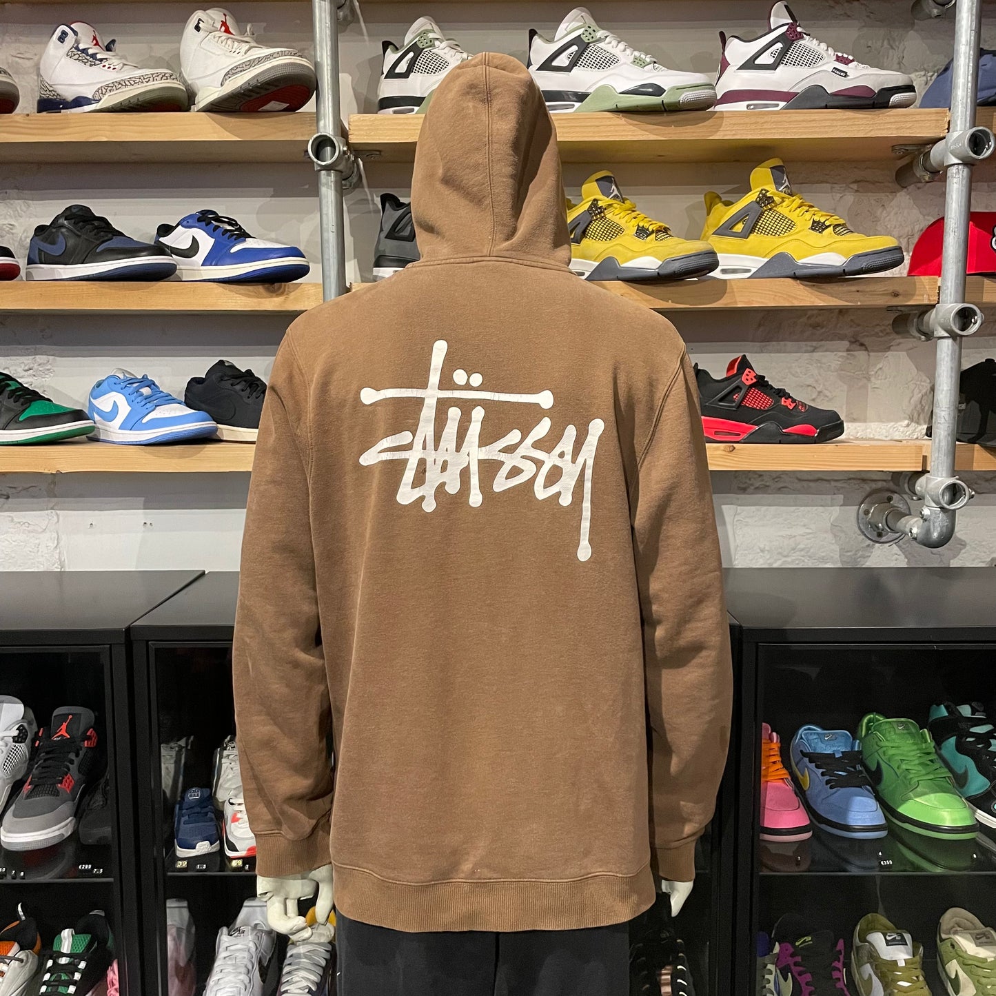 Stussy Logo Hoodie Brown
