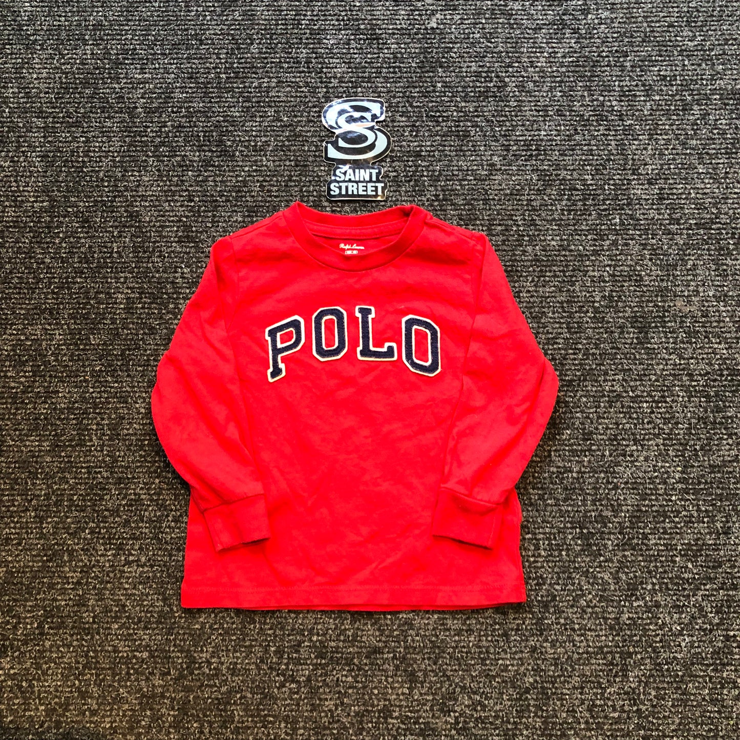 Ralph Lauren L/S College Logo Tee Red