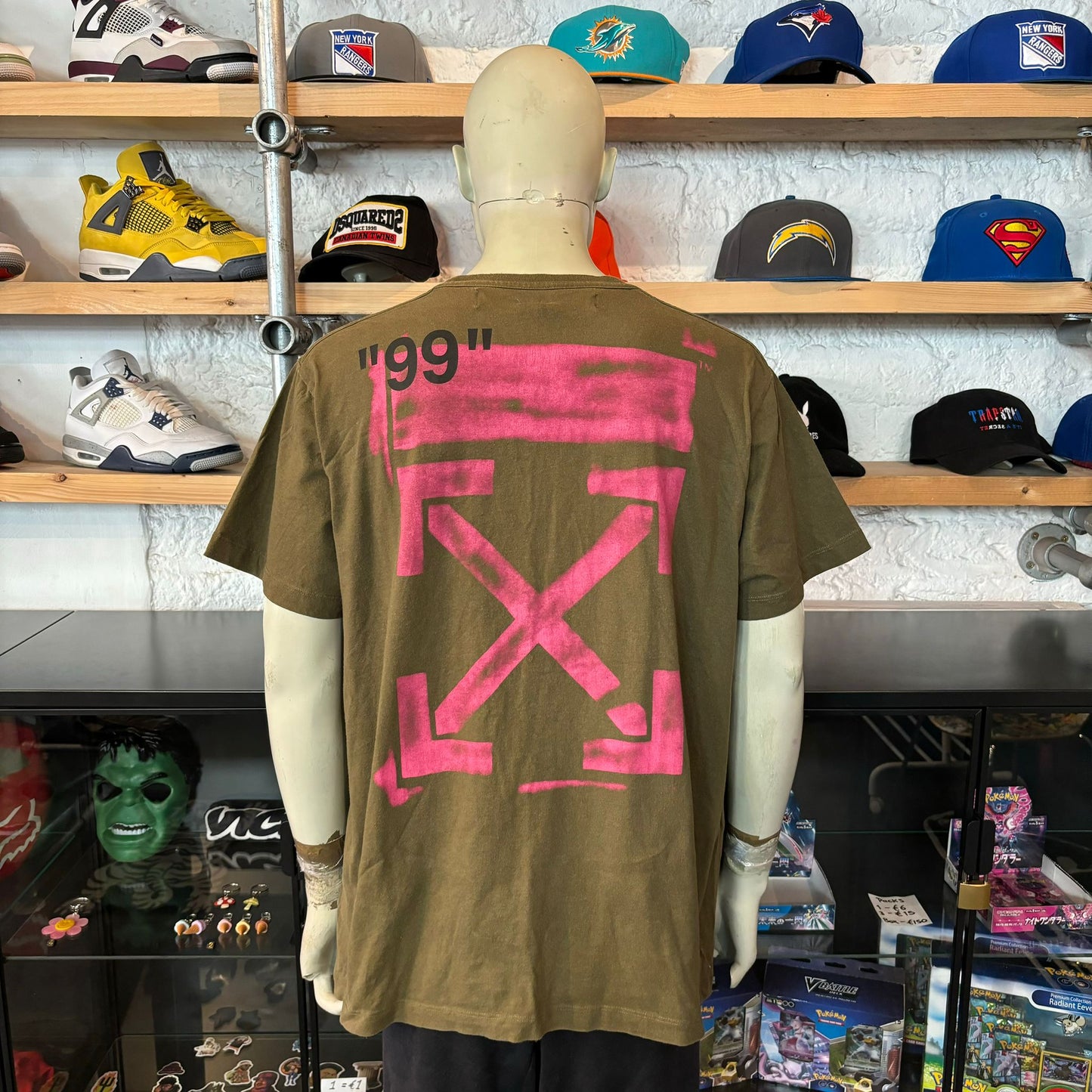 Off White '99' Tee Green/Pink