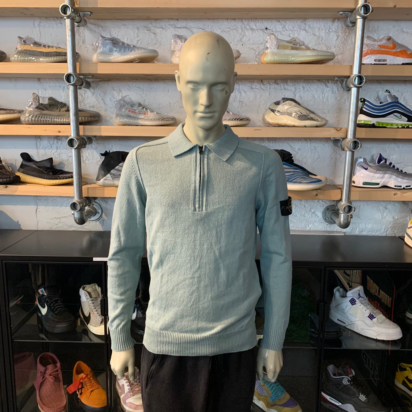 Stone Island Knit 1/4 Zip Blue