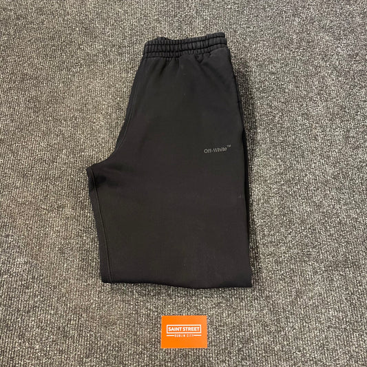 Off White Diagonal Joggers Black