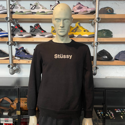 Stussy Felt Crewneck Black