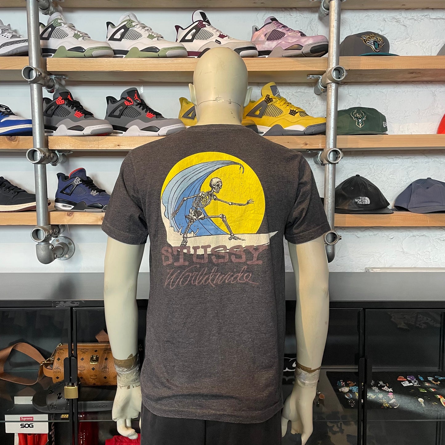 Stussy Worldwide Pocket Tee Grey