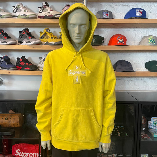 Supreme Cross Box Logo Hoodie Yellow