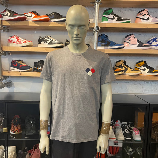 Moncler Triple Badge Tee Grey
