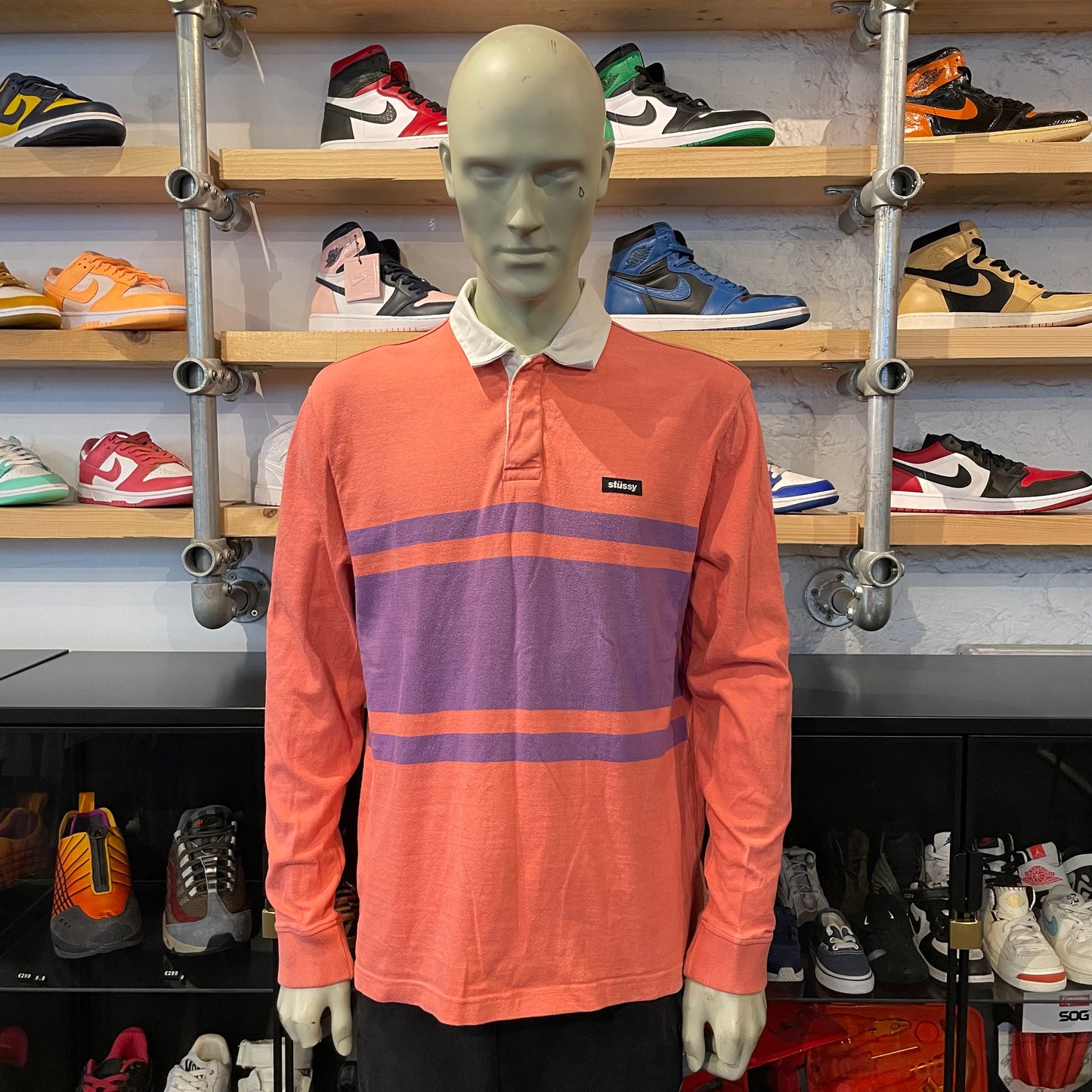 Stussy L/S Polo 'Pink/Purple'