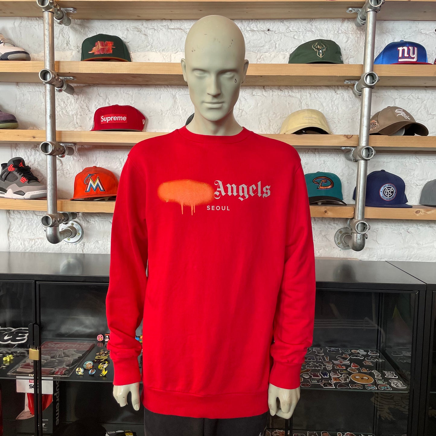 Palm Angels Spray Crewneck Red