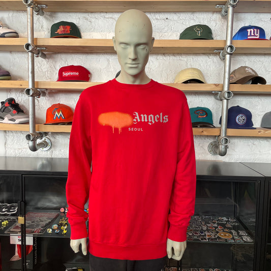 Palm Angels Spray Crewneck Red