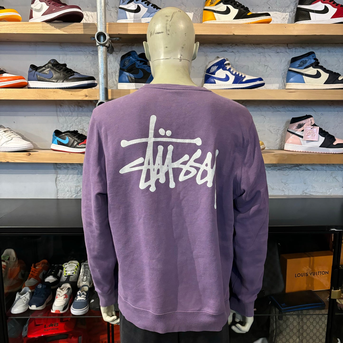 Stussy Logo Crewneck Purple