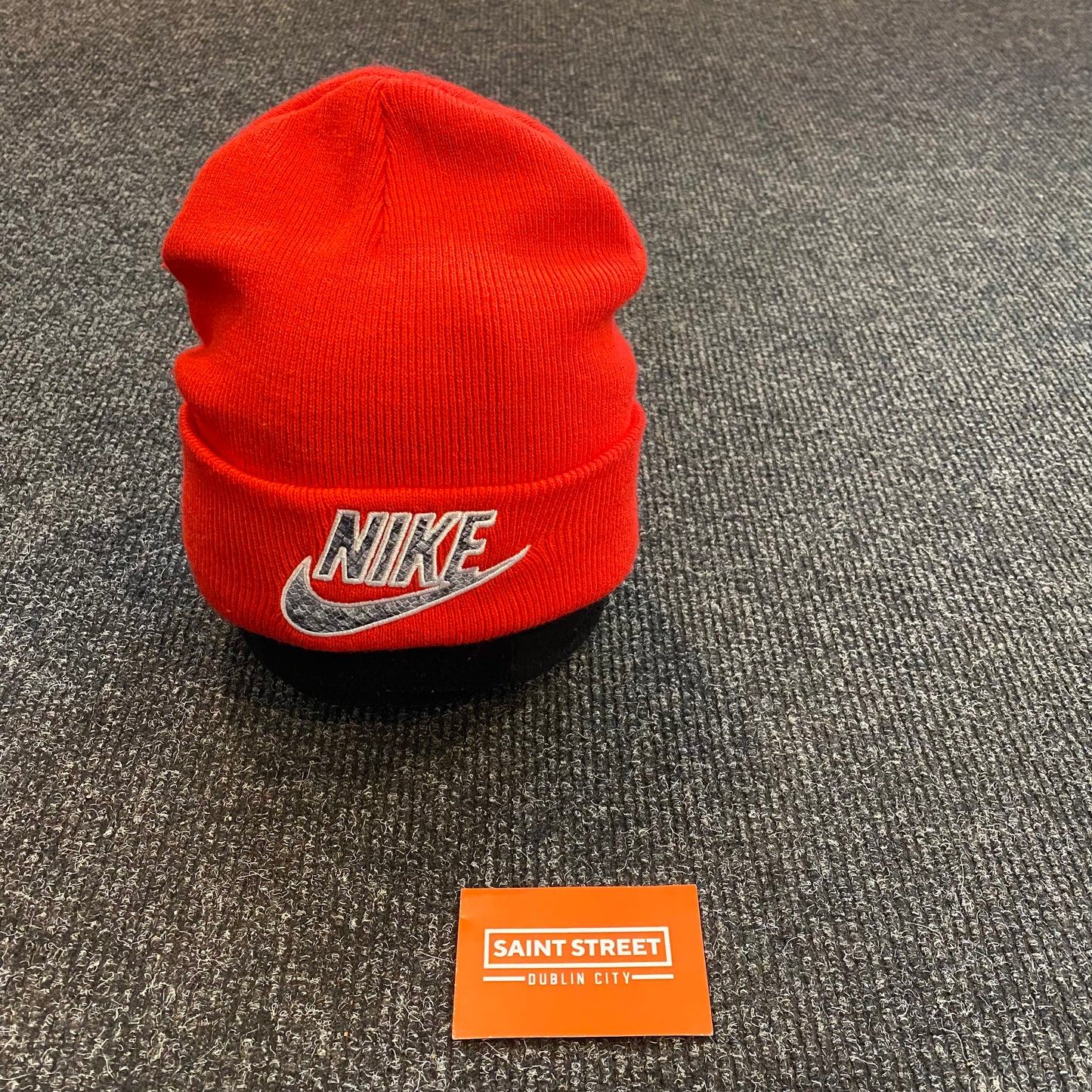 Supreme X Nike Snakeskin Beanie Red