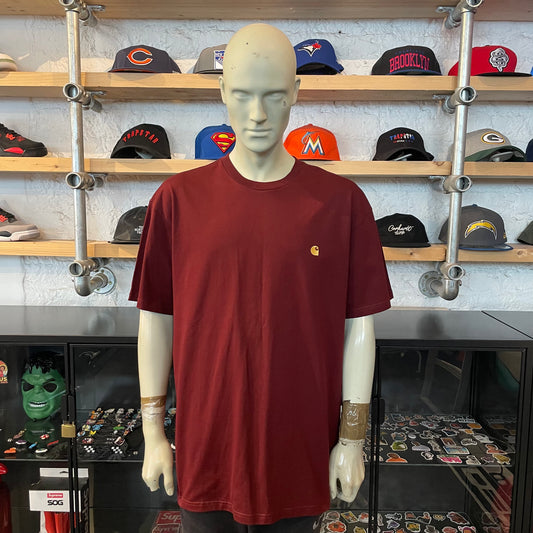 Carhartt 'Embroidered Logo' Tee Burgundy