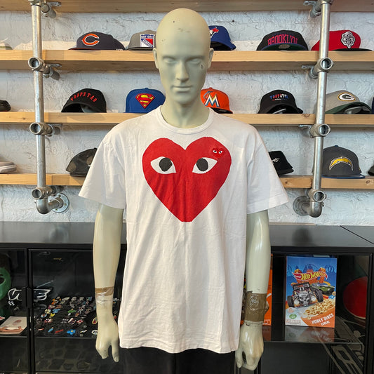 CDG Heart Tee White/Red