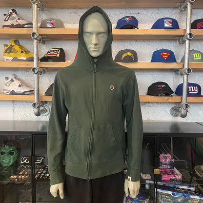 Bape College Logo Hoodie Green