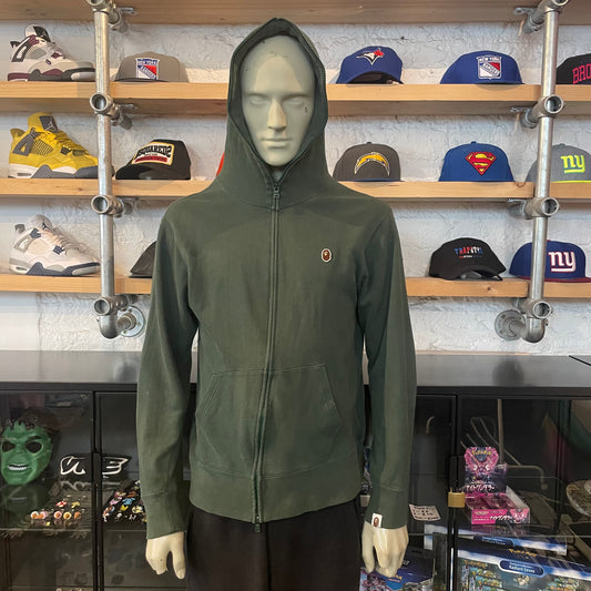 Bape College Logo Hoodie Green