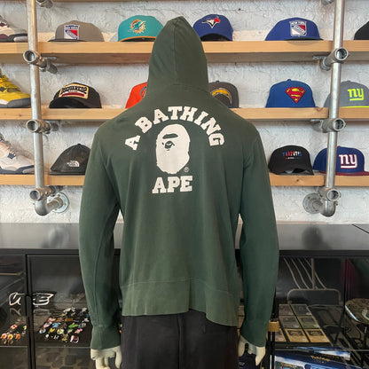 Bape College Logo Hoodie Green
