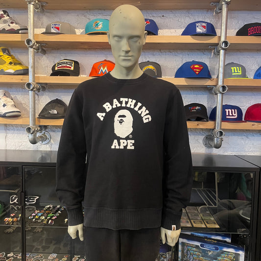 Bape College Logo Crewneck Black