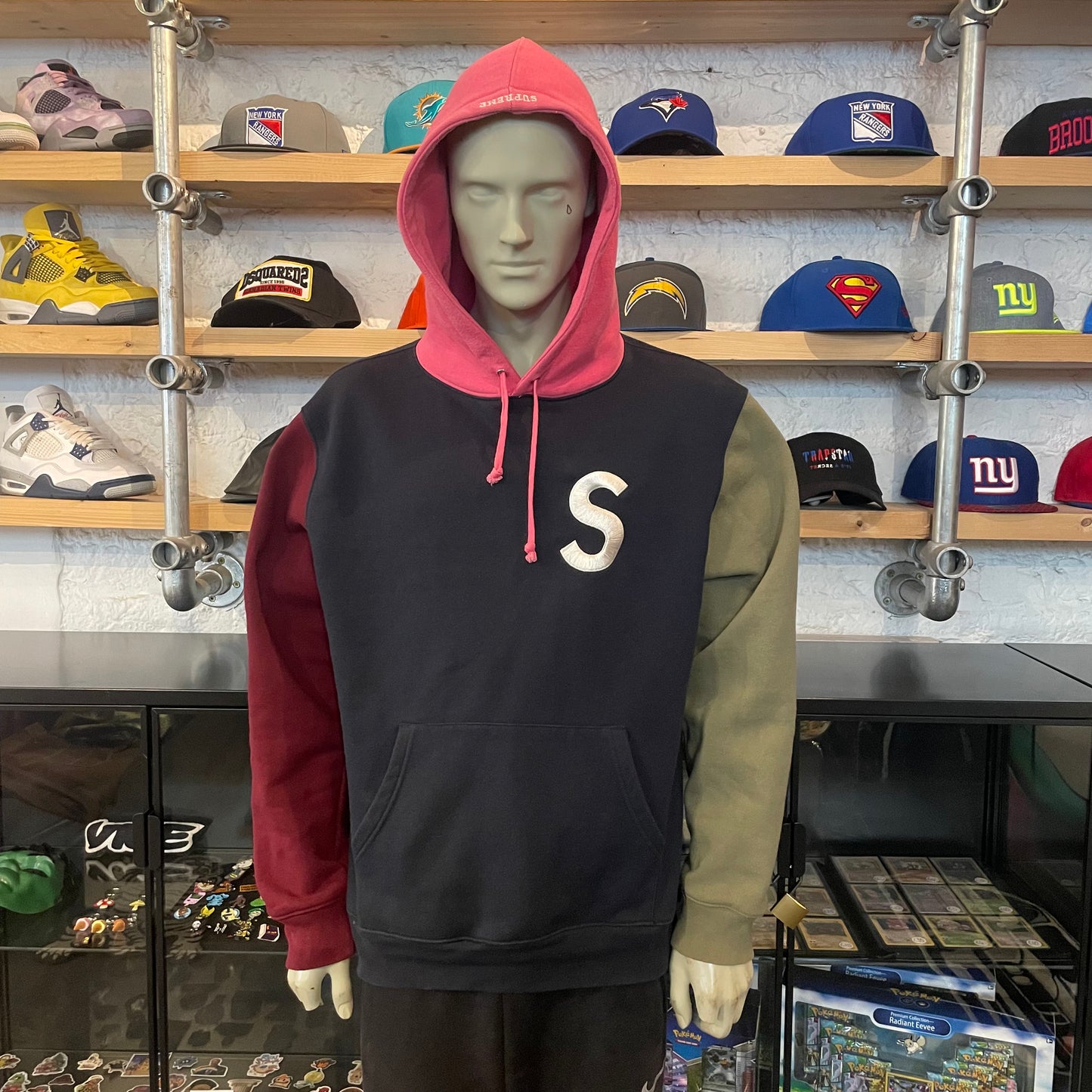 Supreme S Logo Colour Block Hoodie