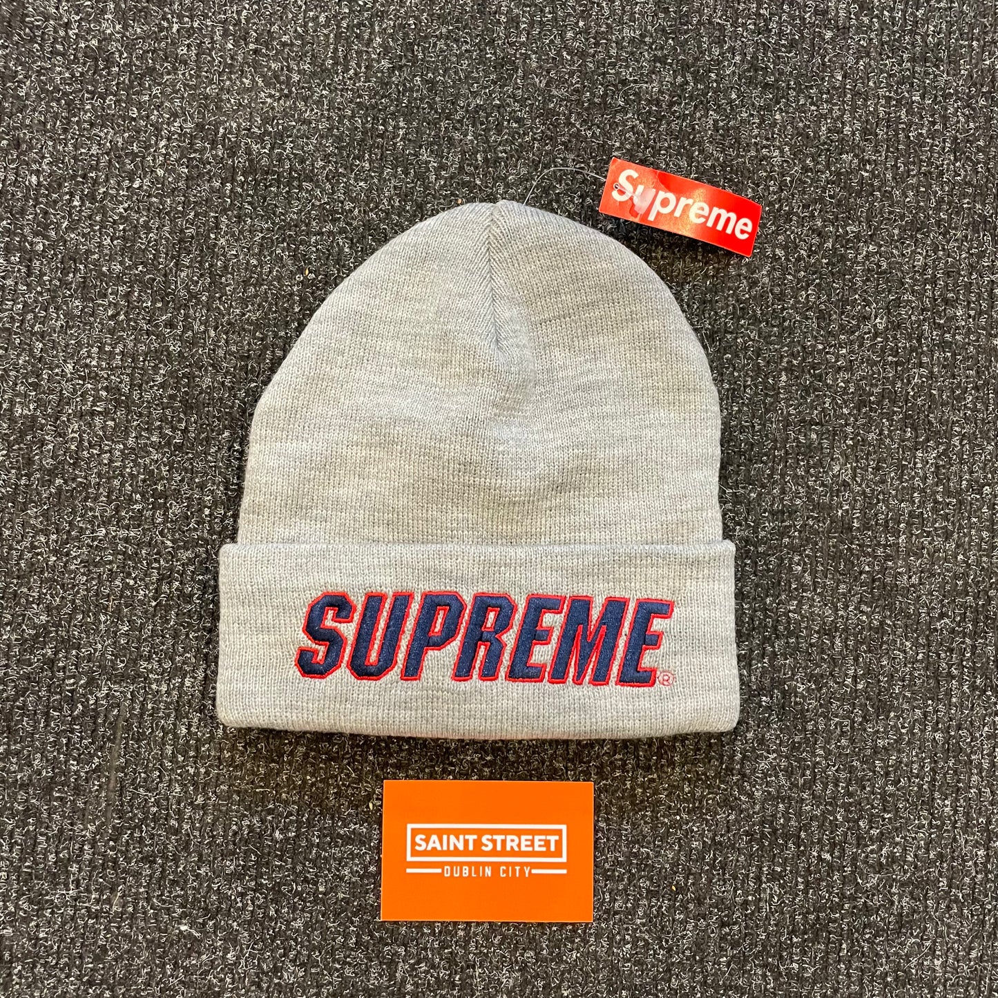 Supreme Slant Beanie Grey