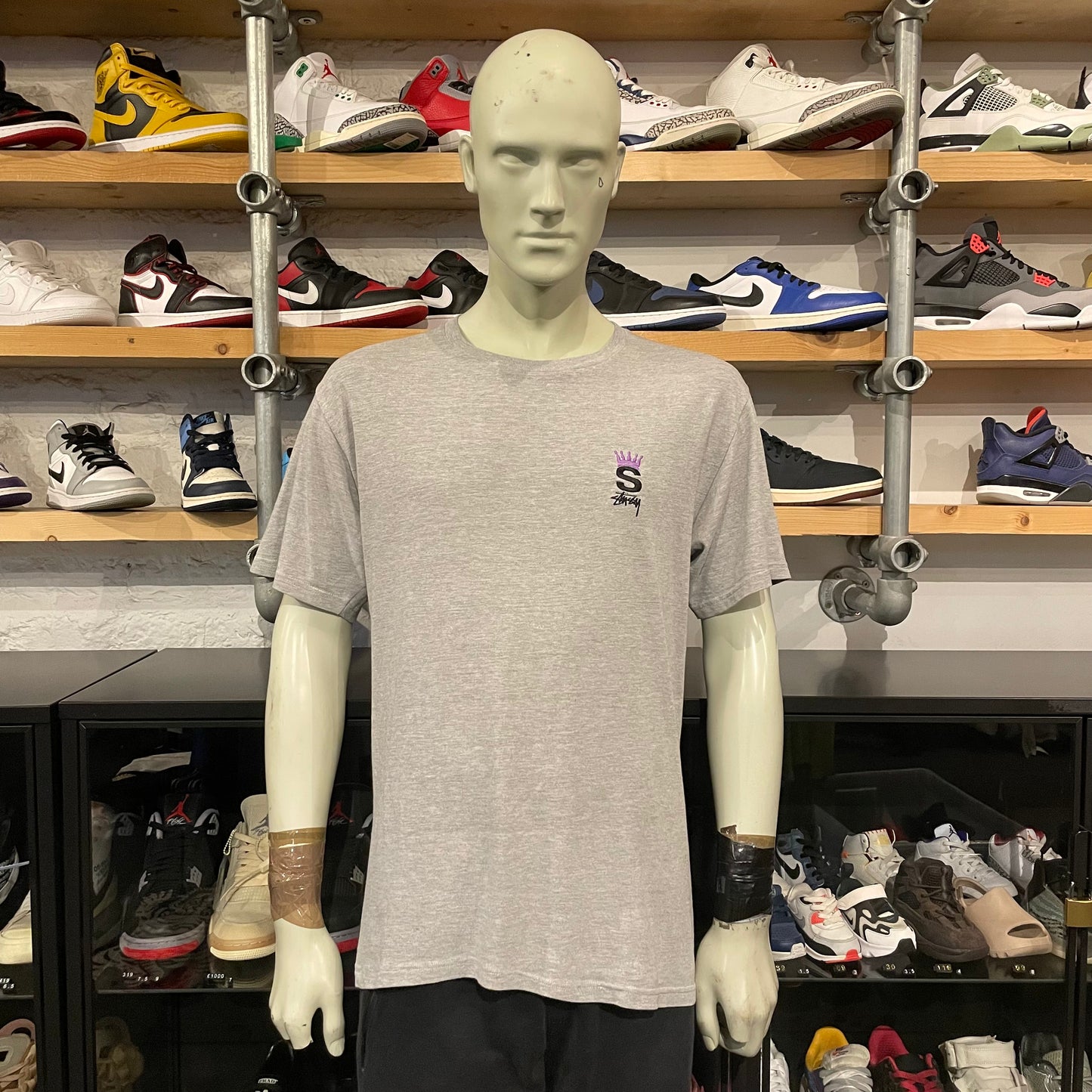 Stussy Embroidered Crown Tee Grey