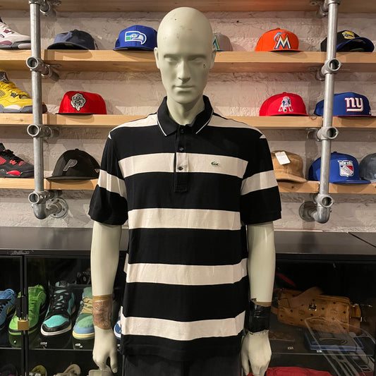 Lacoste Polo Black/White Big Stripe
