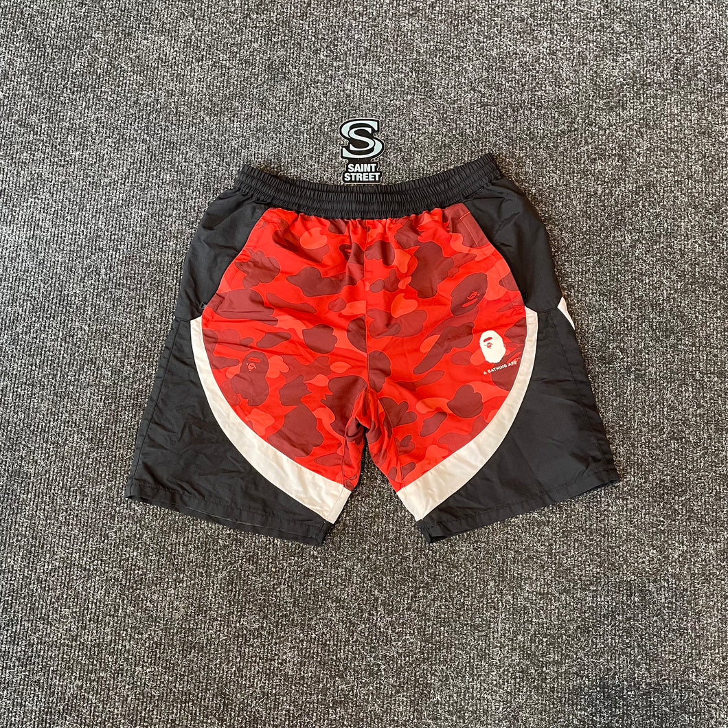Bape Warm Up Shorts Red Camo Online Only