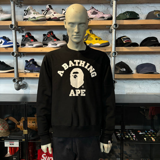 Bape College Logo Crewneck Black