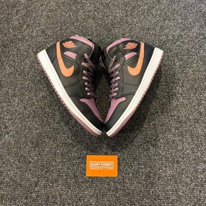 Jordan 1 Mid Maroon Black