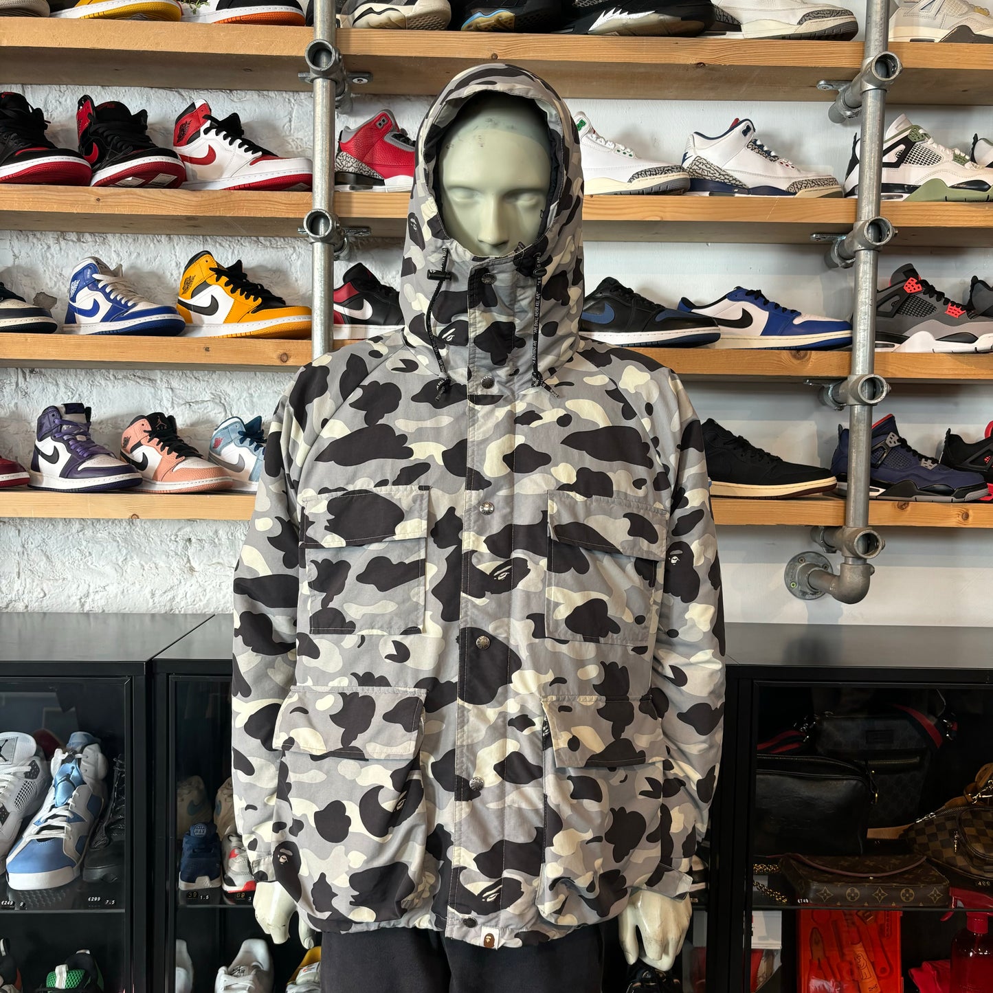 Bape ABC Camo Puffer Grey/White