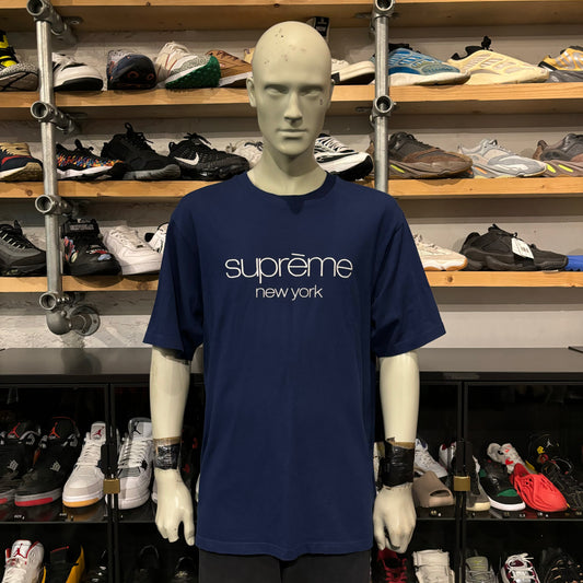 Supreme Classic Logo Tee Navy