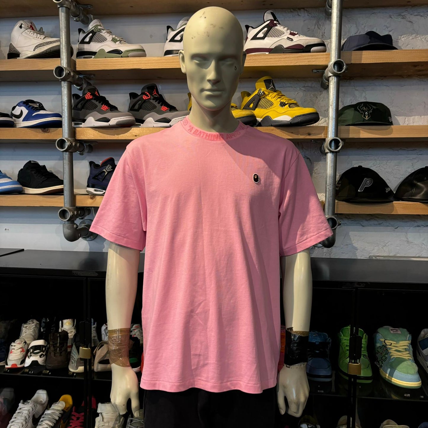 Bape Neck Logo Tee Pink