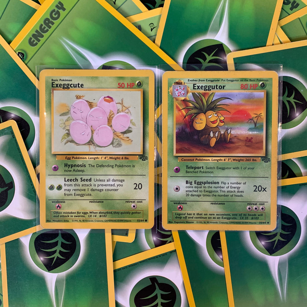 Pokemon Evolution Duo 'Exeggcute Common 52/64, Exeggutor Uncommon 35/64' (Jungle Set)