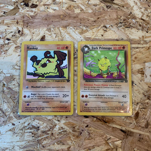 Pokemon Evolution Duo 'Mankey Common 61/82, Dark Primeape Uncommon 43/82' (Rocket Set)