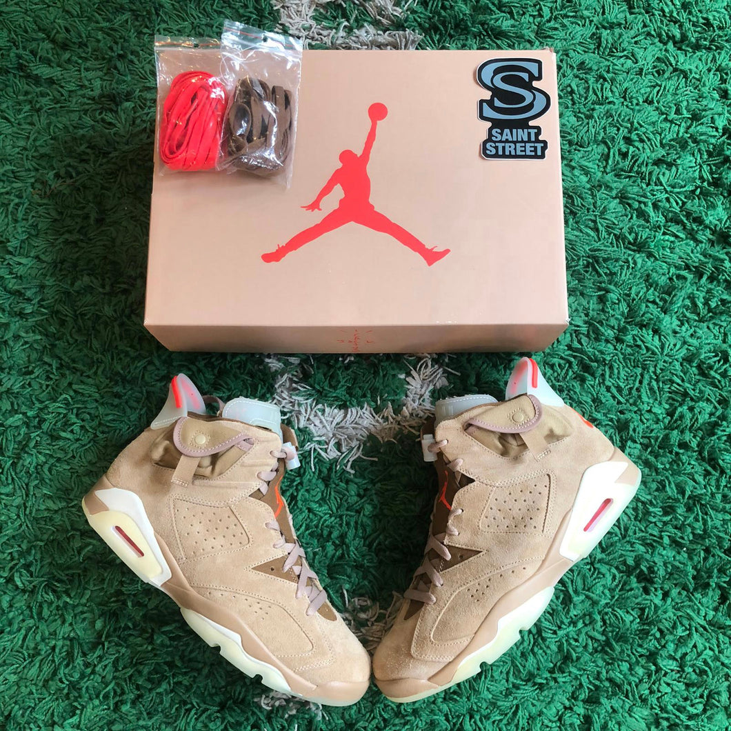 Air Jordan 6 X Travis Scott 'British Khaki'