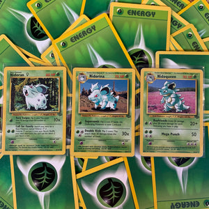 Pokemon Evolution Trio 'Nidoran Common 57/64, Nidorina Uncommon 40/64, Nidoqueen Rare 23/64' (Jungle Set)
