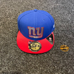 New Era 'NY Giants' Blue/Red Brim Chrome Logo Fitted