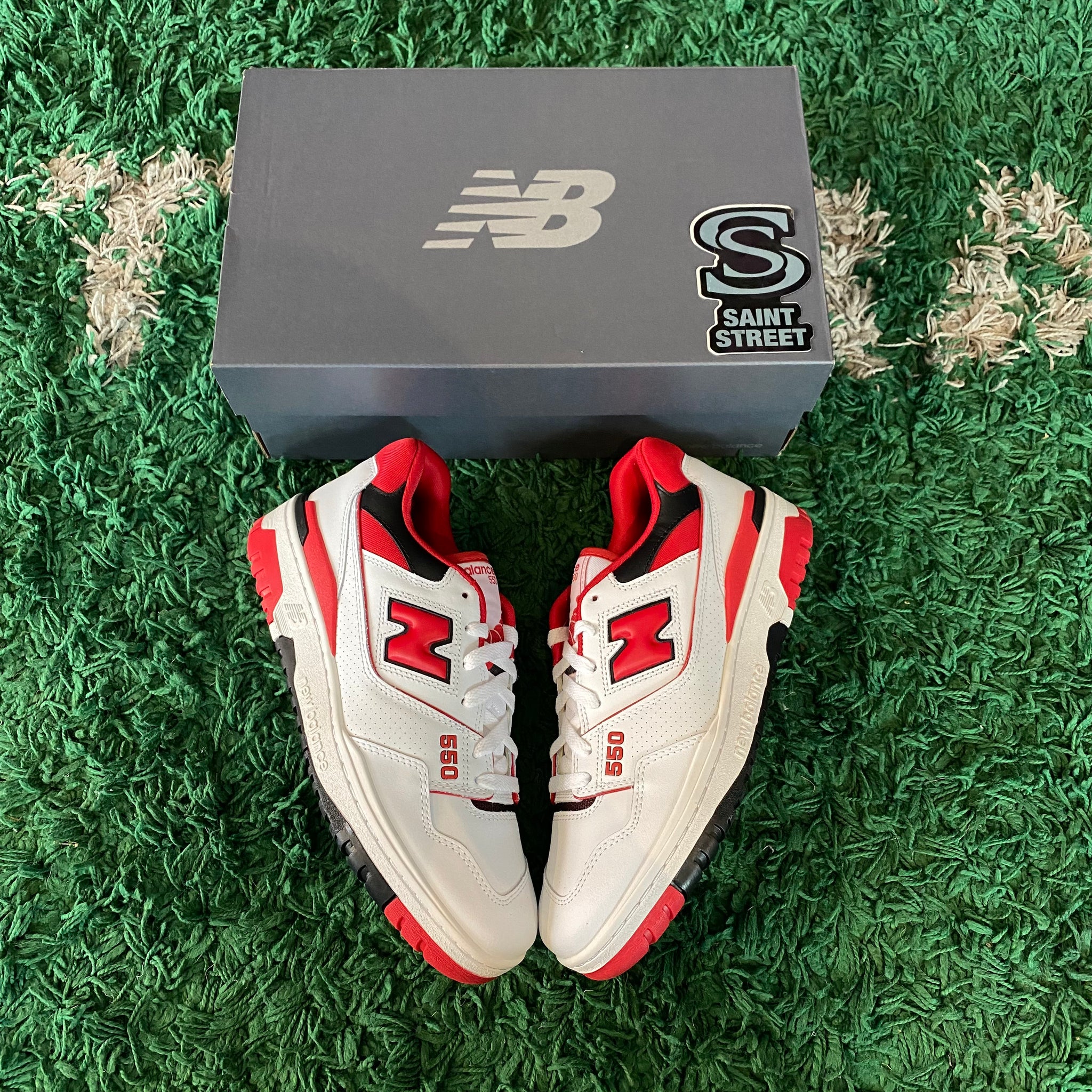 New Balance 550 Red White Online Only SaintStreetSneakers